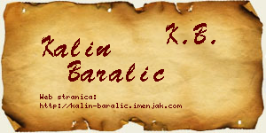 Kalin Baralić vizit kartica
